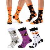 COOPLUS Halloween Socks for Men , 5 Pairs Bats Pumpkins Ghosts Print ...