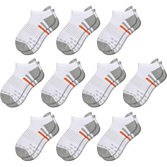 COOPLUS 10 Pairs Kids Socks Cotton Ankle Socks Low Cut Short Socks With Cushioned Sole
