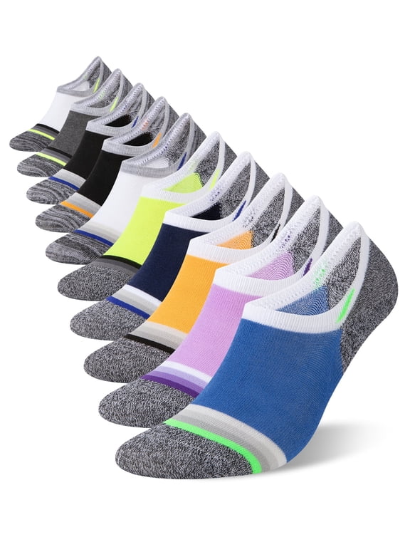 10 Pairs Mens No Show Socks Low Cut Comfort Cushion Casual Socks