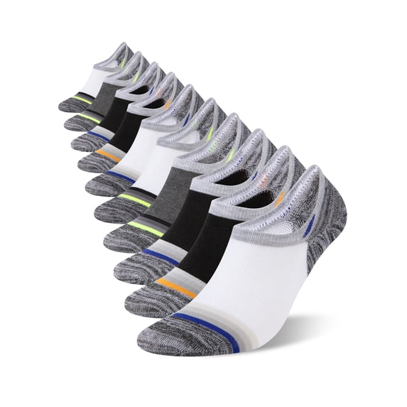 COOPLUS 10 Pairs Mens No Show Socks Low Cut Comfort Cushion Casual Socks