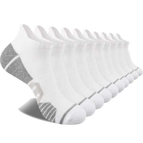 COOPLUS 10 Pairs Mens Ankle Socks Athletic Lightweight Socks for Men Breathable Low Cut Socks