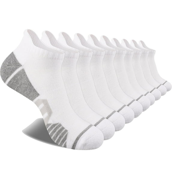COOPLUS 10 Pairs Mens Ankle Socks Athletic Lightweight Socks for Men Breathable Low Cut Socks