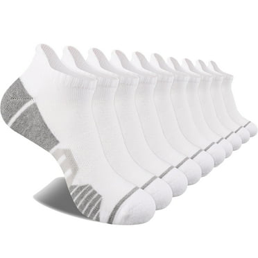 COOPLUS 10 Pairs Mens Ankle Socks Athletic Cushioned Socks for Men Breathable Low Cut Socks