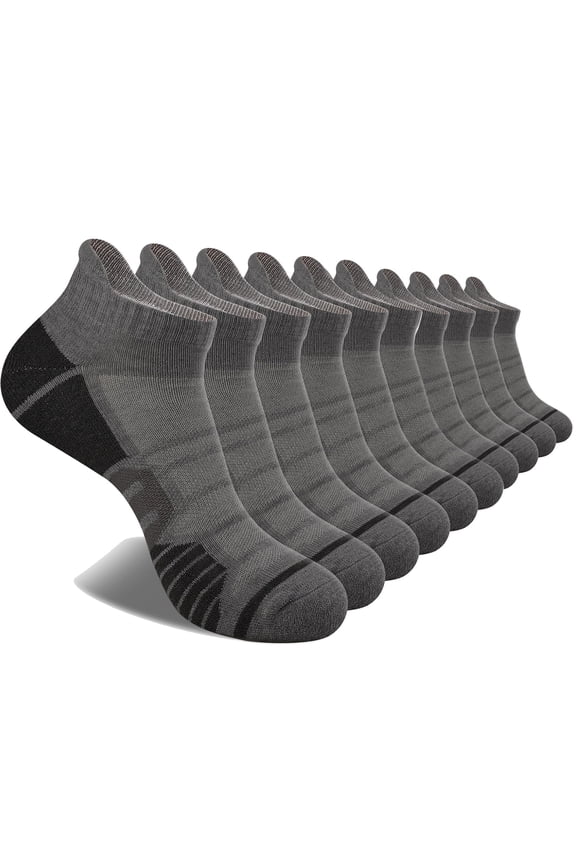 10 Pairs Mens Ankle Socks Athletic Lightweight Socks for Men Breathable Low Cut Socks