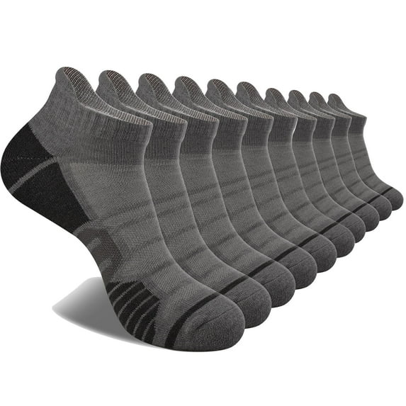 COOPLUS 10 Pairs Mens Ankle Socks Athletic Lightweight Socks for Men Breathable Low Cut Socks