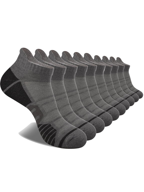 10 Pairs Mens Ankle Socks Athletic Lightweight Socks for Men Breathable Low Cut Socks