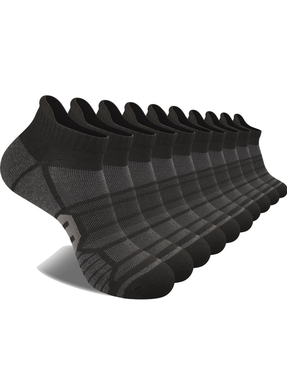 10 Pairs Mens Ankle Socks Athletic Lightweight Socks for Men Breathable Low Cut Socks