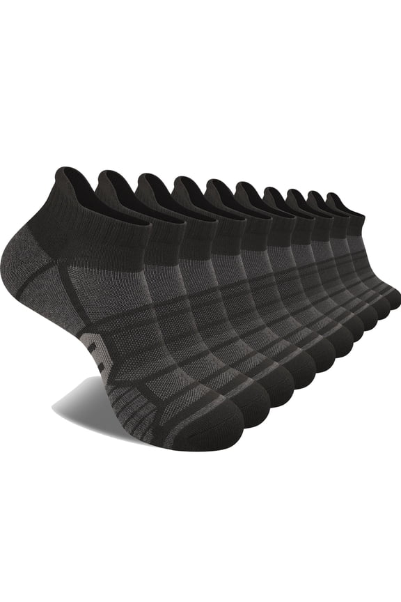 10 Pairs Mens Ankle Socks Athletic Lightweight Socks for Men Breathable Low Cut Socks