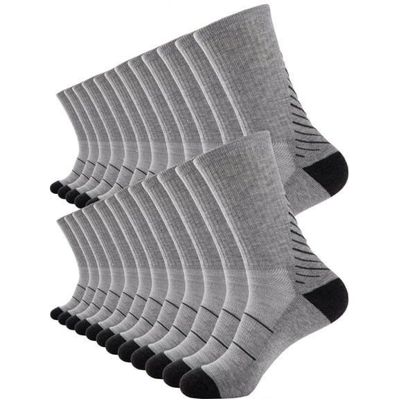 COOPLUS 12 Pack Mens Crew Socks Lightweight Thin Breathable Athletic Work Socks for Men