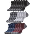 thumbnail image 1 of COOPLUS 12 Pairs Mens Ankle Socks Low Cut Comfortable Sports Breathable Cushioned Socks for Men, 1 of 8