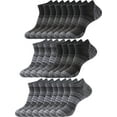thumbnail image 1 of COOPLUS 12 Pairs Mens Ankle Socks Low Cut Comfortable Sports Breathable Cushioned Socks for Men, 1 of 8