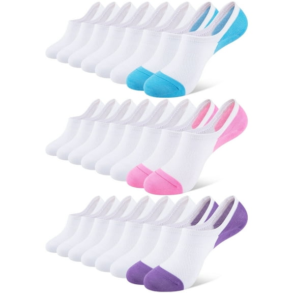 COOPLUS 12 Pairs Womens Lightweight No Show Socks Athletic Liner Ankle Invisible Socks for Women