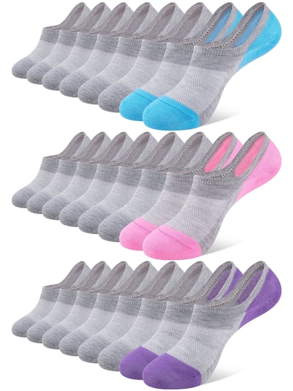 12 Pairs Womens Lightweight No Show Socks Athletic Liner Ankle Invisible Socks for Women