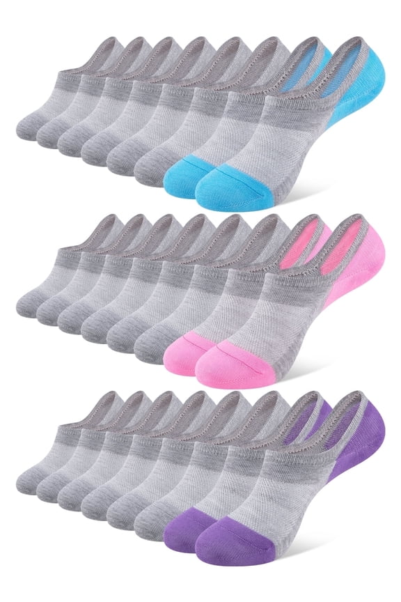 12 Pairs Womens Lightweight No Show Socks Athletic Liner Ankle Invisible Socks for Women