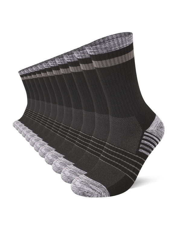 12Pairs Mens Long Socks Lightweight Crew Hiking Socks