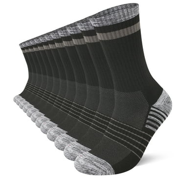 COOPLUS 12Pairs Mens Long Socks Lightweight Crew Hiking Socks