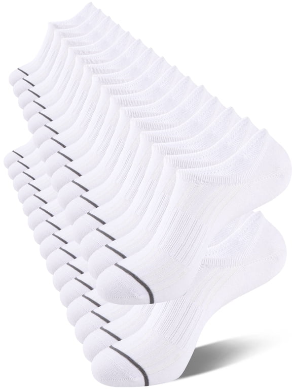 15 Pairs Mens Cotton No Show Socks with Non Slip Grip Casual Walking Socks for Men