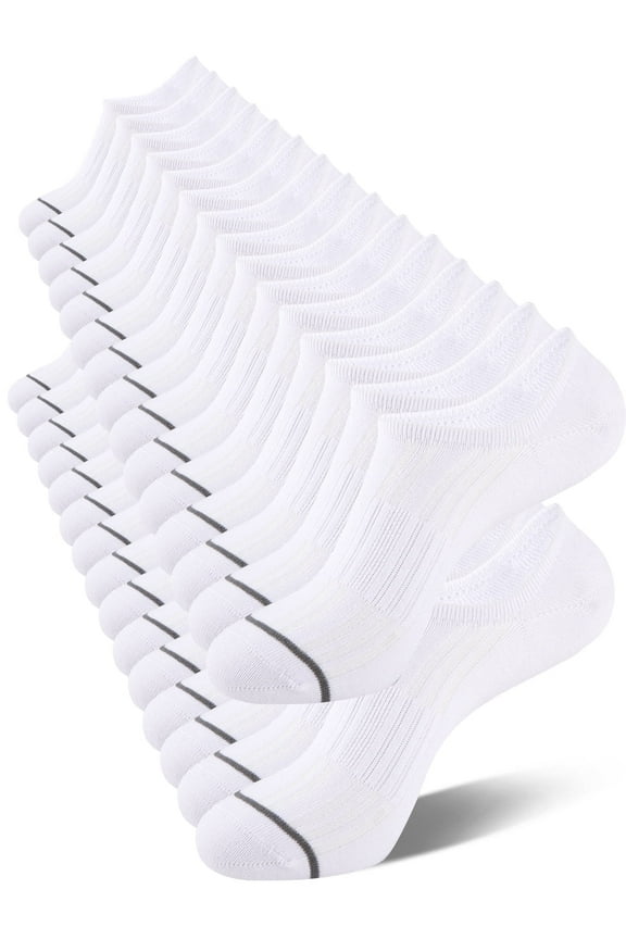 15 Pairs Mens Cotton No Show Socks with Non Slip Grip Casual Walking Socks for Men