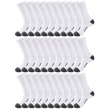 Cooplus 15 Pairs Mens Crew Socks Lightweight Athletic Socks Breathable Comfort Sport Socks for Men