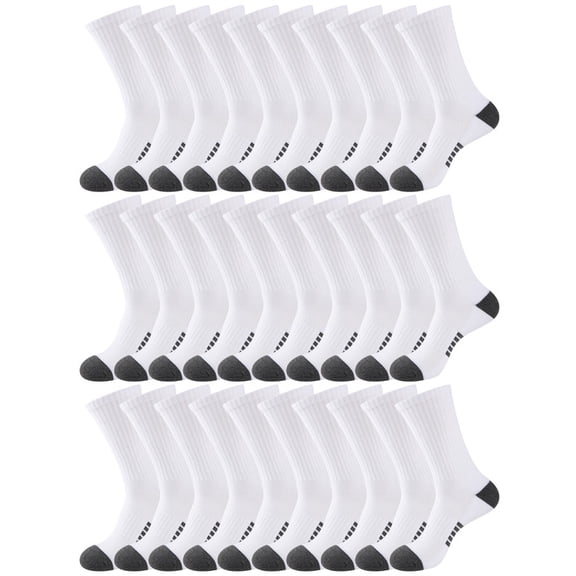 COOPLUS 15 Pairs Mens Crew Socks Lightweight Athletic Socks Breathable Comfort Sport Socks for Men