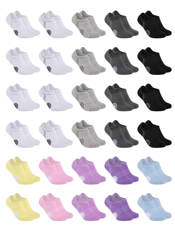 30 Pairs Bulk No Show Socks for Women, Invisible Low Cut Comfort Socks with Arch Support, Breathable for Women Size 9-11