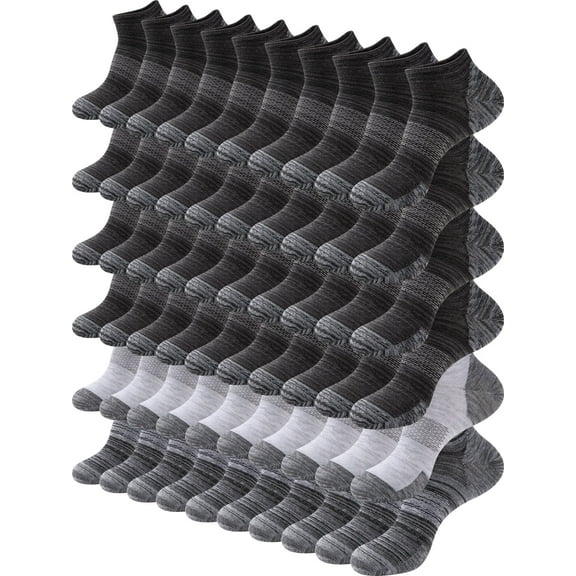 COOPLUS 30 Pairs Mens Socks Ankle Lightweight Socks Low Cut Athletic Thin Socks for Men