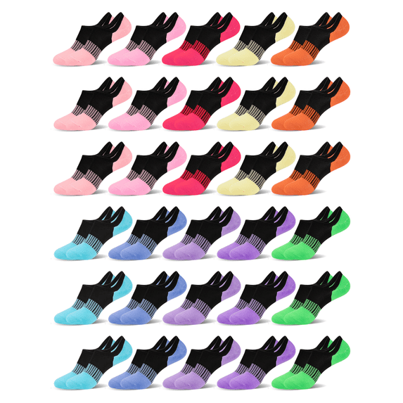 COOPLUS 30 Pairs No Show Socks for Women Low Cut Invisible Liner Athletic Socks for Running