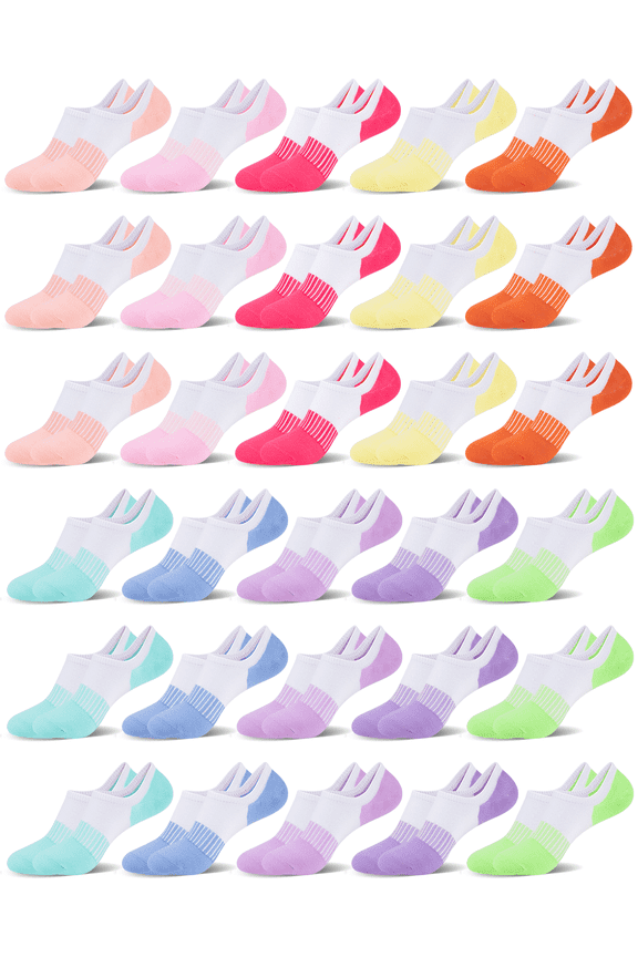 30 Pairs No Show Socks for Women Low Cut Invisible Liner Athletic Socks for Running