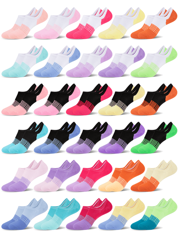 30 Pairs No Show Socks for Women Low Cut Invisible Liner Athletic Socks for Running