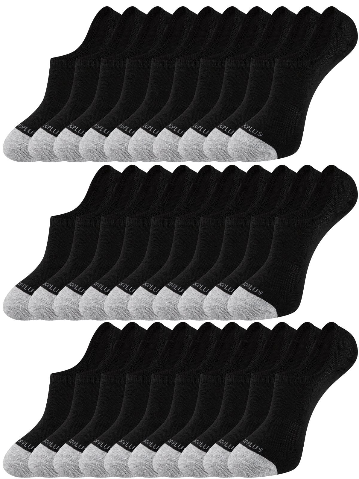 COOPLUS 30 Pairs Womens No Show Socks Lightweight Low Cut Non Slip ...