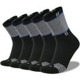 thumbnail image 1 of COOPLUS 5 Pairs Men's Hiking Walking Sock Breathable Crew Socks Size 10-13, 1 of 8