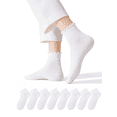 thumbnail image 1 of COOPLUS 8 Pairs Ruffle Socks for Women, Frilly Edge Quater Cute Socks for Daily Wear, 1 of 7