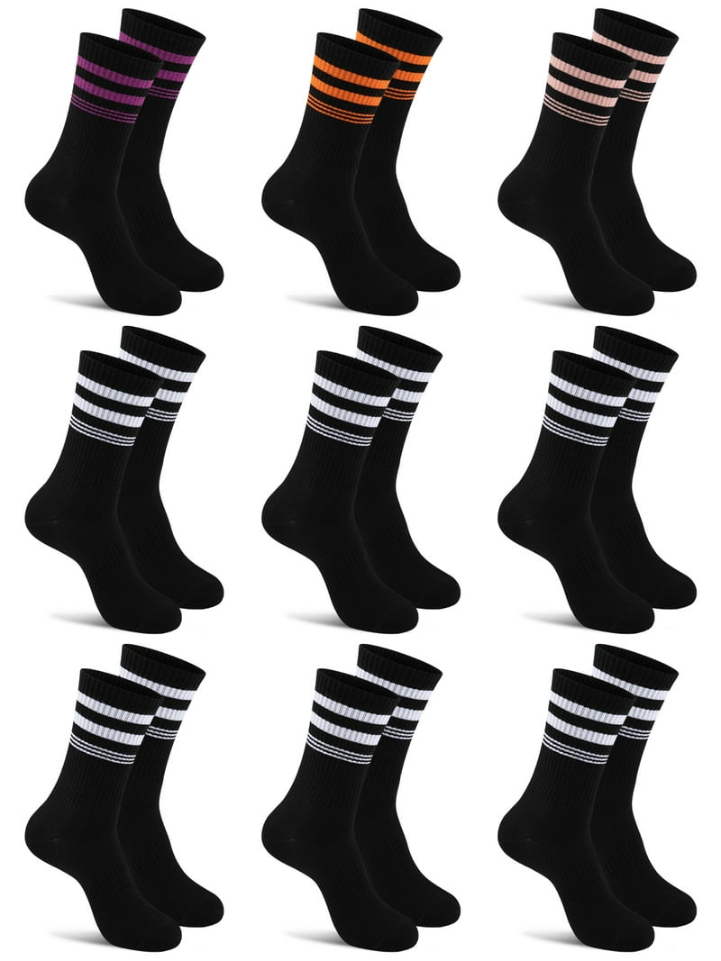 Cooplus Lightweight Crew Socks for Women, Moisture Wicking,