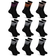 COOPLUS 9 Pairs Womens Lightweight Crew Socks Athletic Moisture Wicking Socks for Women