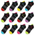 thumbnail image 1 of COOPLUS Boys & Girls Ankle Socks Cotton Athletic Low-Cut Socks for Little Big Kids 12 Pairs, 1 of 7