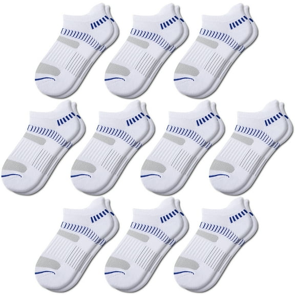 COOPLUS Boys&Girls Socks Low Cut Ankle Socks Comfortable Athletic Socks With Cushioned Sole 10 Pairs