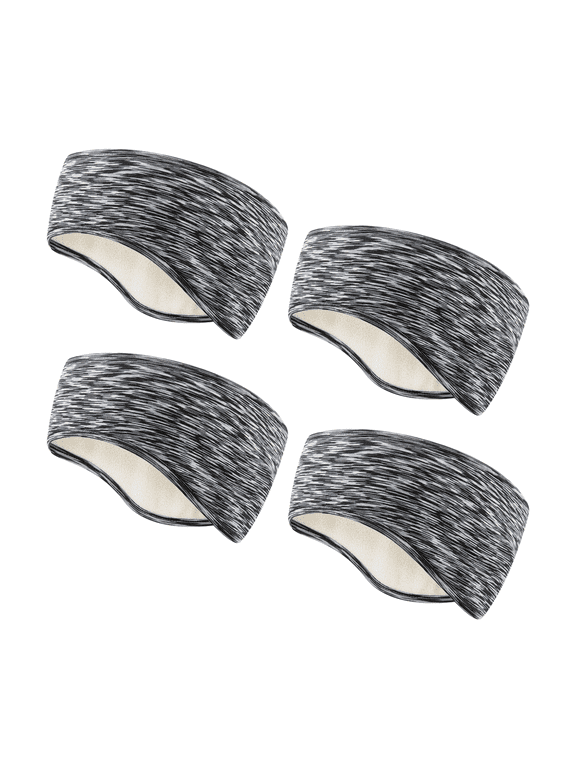 Ear Warmers Headband, Fleece Earmuffs Running Headband Winter Ear Covers Moisture Wicking Ski Sport Headband 4 Pcs for Men