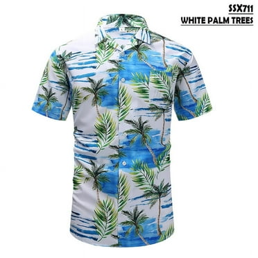 COOPLUS Hawaiian Shirt for Men, Summer Beach Short Sleeve Button Down Shirts, Printed Mens Shirts