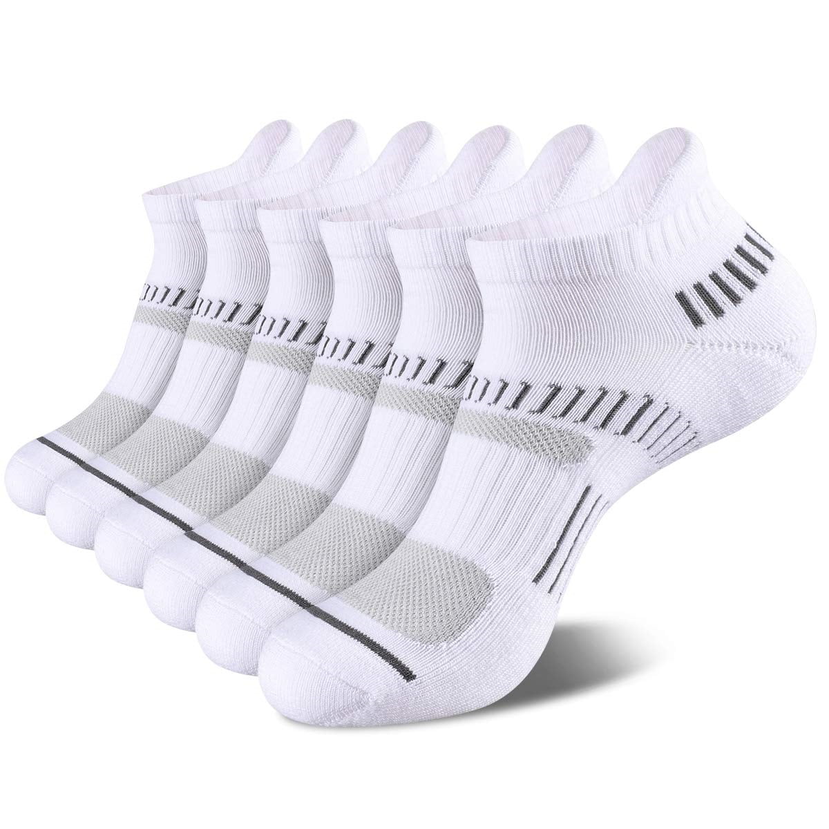 COOPLUS Male Sock Size 10-13 Men’s Athletic Ankle Performance Low Cut Socks 6 Pairs