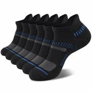 COOPLUS Men's Athletic Ankle Socks Mens Cushioned Breathable Low Cut Socks 6 Pairs