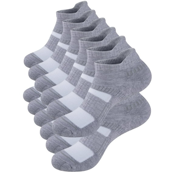 COOPLUS Men's Athletic Ankle Socks Plus Size Mens Low Cut Socks 6 Pairs