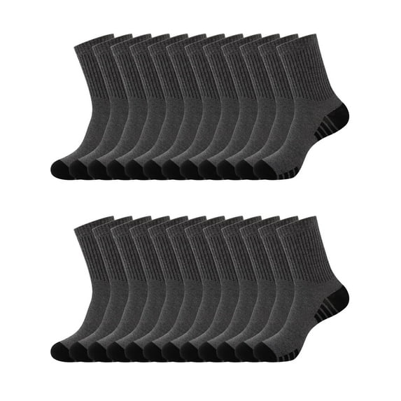 COOPLUS Men’s Crew Socks 12 Pack Thin Lightweight Flat Knit Black Everyday Work Dress Socks Size 10-13