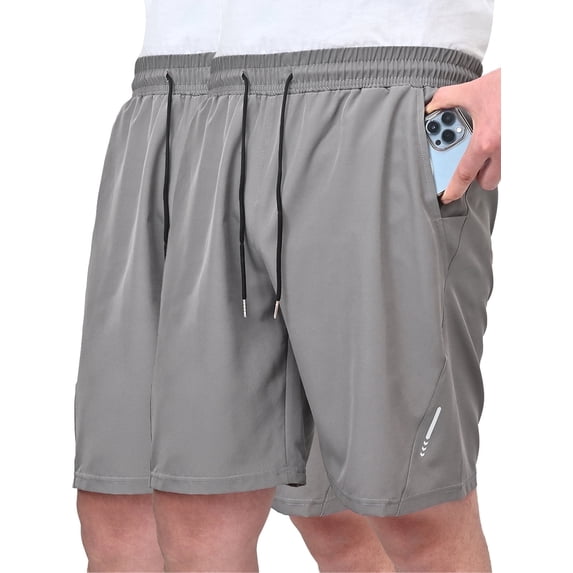 COOPLUS Mens Elastic Waist Drawstring Shorts Casual Classic Fit Stretch Flat Front Shorts with Pockets for Men