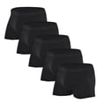 thumbnail image 1 of COOPLUS Men's Soft Waist Band Cotton Boxer Briefs, Black (5 Pack), 1 of 8