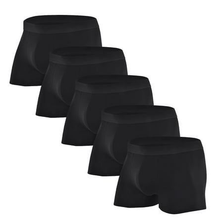 COOPLUS Men's Underwear Boxer Briefs Cotton Stretch Soft Underwear Trunks (5 Pieces)