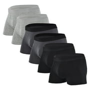 COOPLUS Men's Underwear Boxer Underwear Briefs Cotton Stretch Soft Underwear Trunks (6 Pieces)