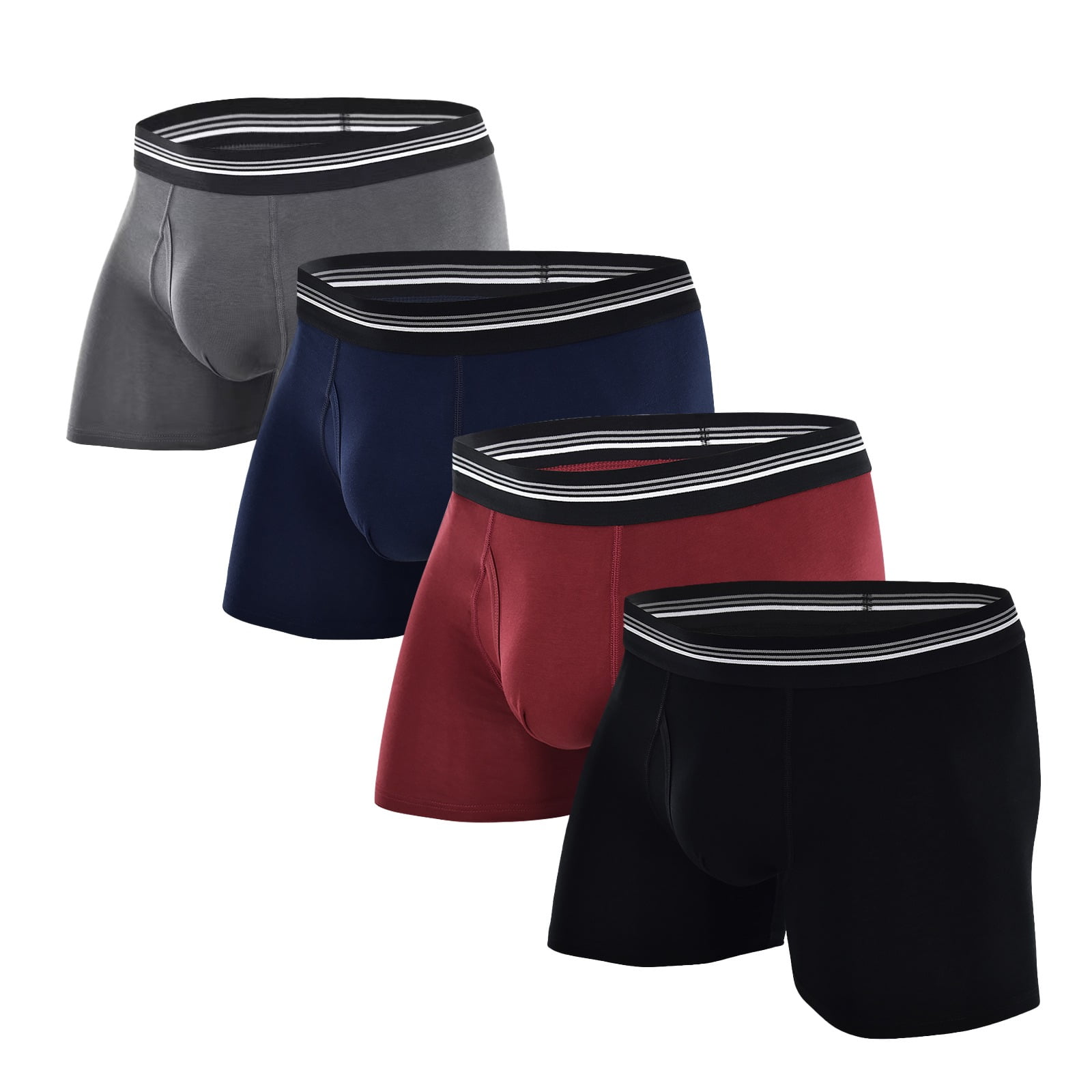 COOPLUS Men's Underwear Briefs Short Boxer Cotton Stretch Soft ...