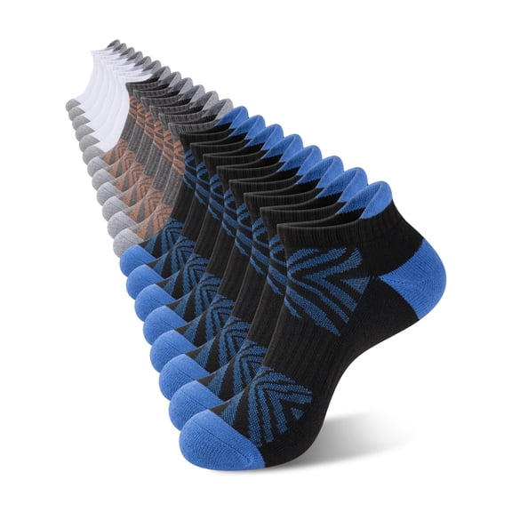 COOPLUS Mens 10 Pairs Ankle Socks Breathable Comfy Socks Moisture Wicking Tab Casual Socks for Men