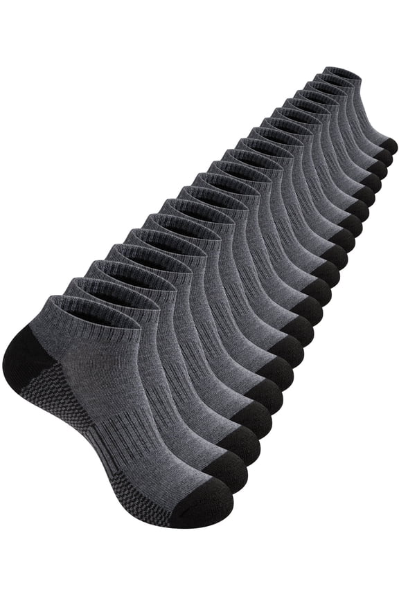Mens 10 Pairs Athletic Ankle Socks Men's Breathable Low Cut Socks