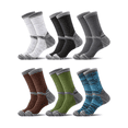 thumbnail image 1 of COOPLUS Mens 6 Pack Hiking Crew Socks Cushioned Moisture Wicking Athletic Outdoor Trekking Boot Socks, 1 of 7